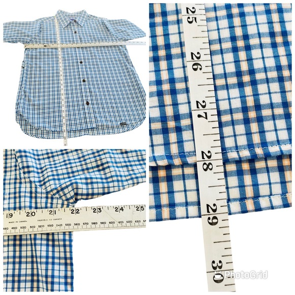 Patagonia Button Up Long Sleeve Shirt Blue Collared Plaid Roll Tab - Womens L - Picture 14 of 14